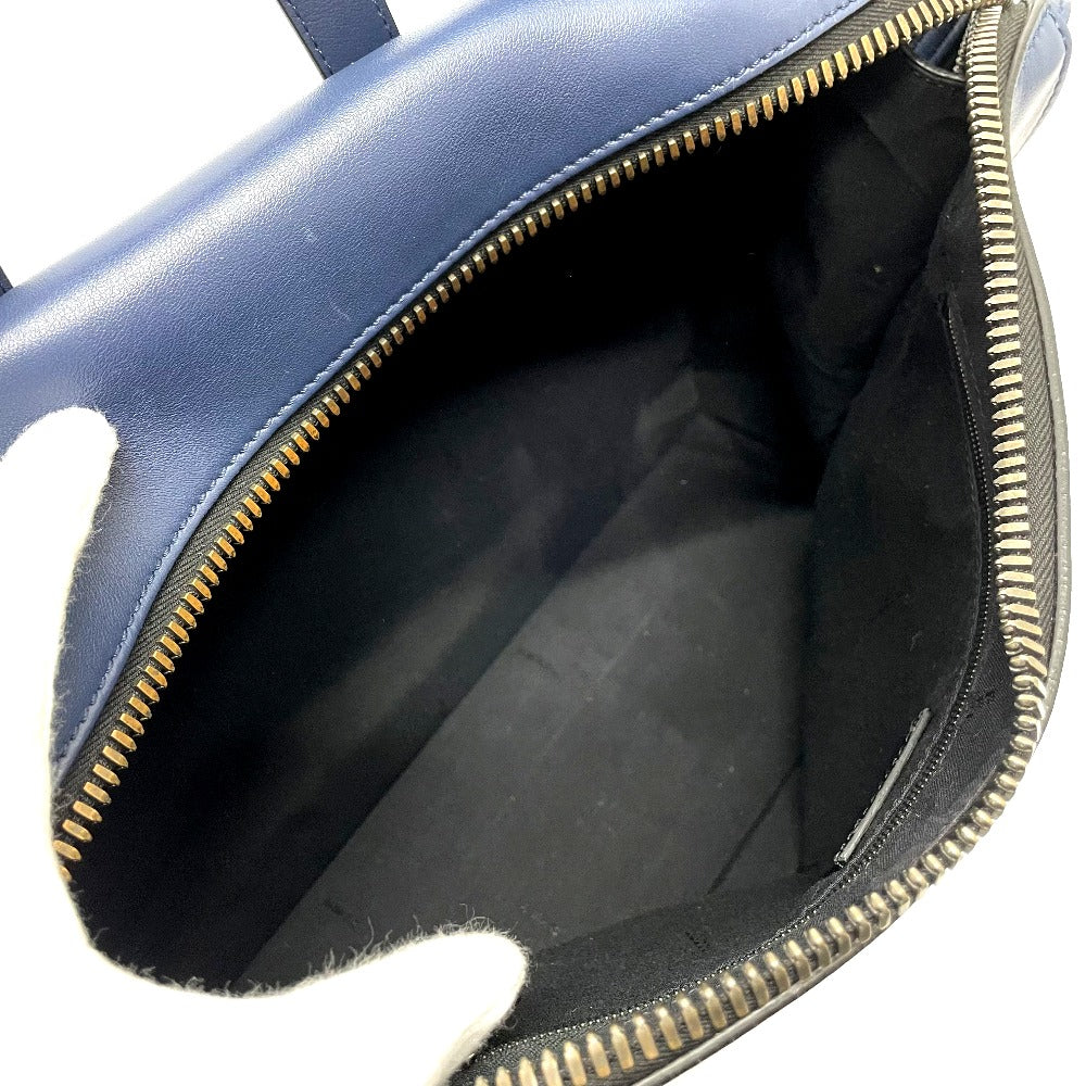 FENDI Business bag 7VA400 leather Navy 2 type handle Briefcase mens Used Authentic
