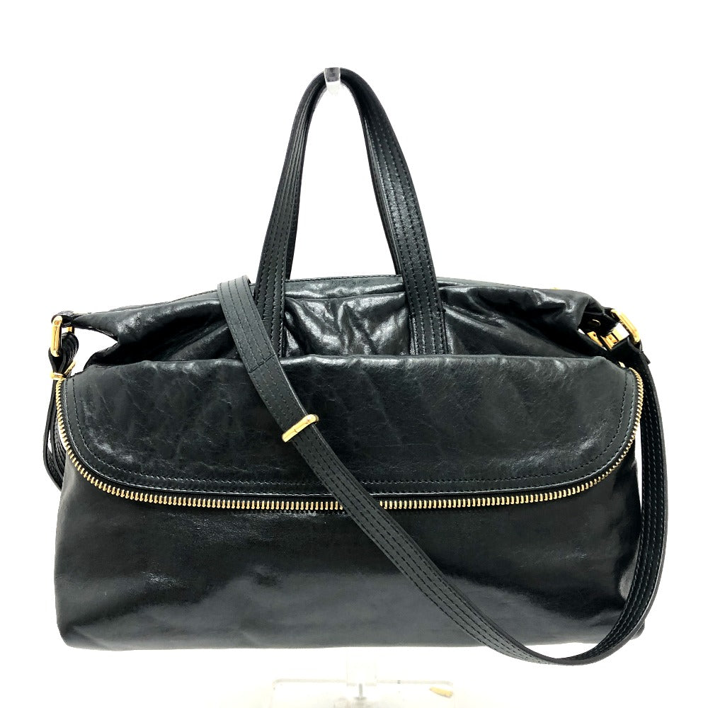 FENDI Business bag 8BT177 leather black Zip It mens Used Authentic