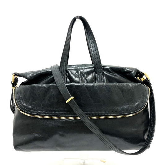 FENDI Business bag 8BT177 leather black Zip It mens Used Authentic