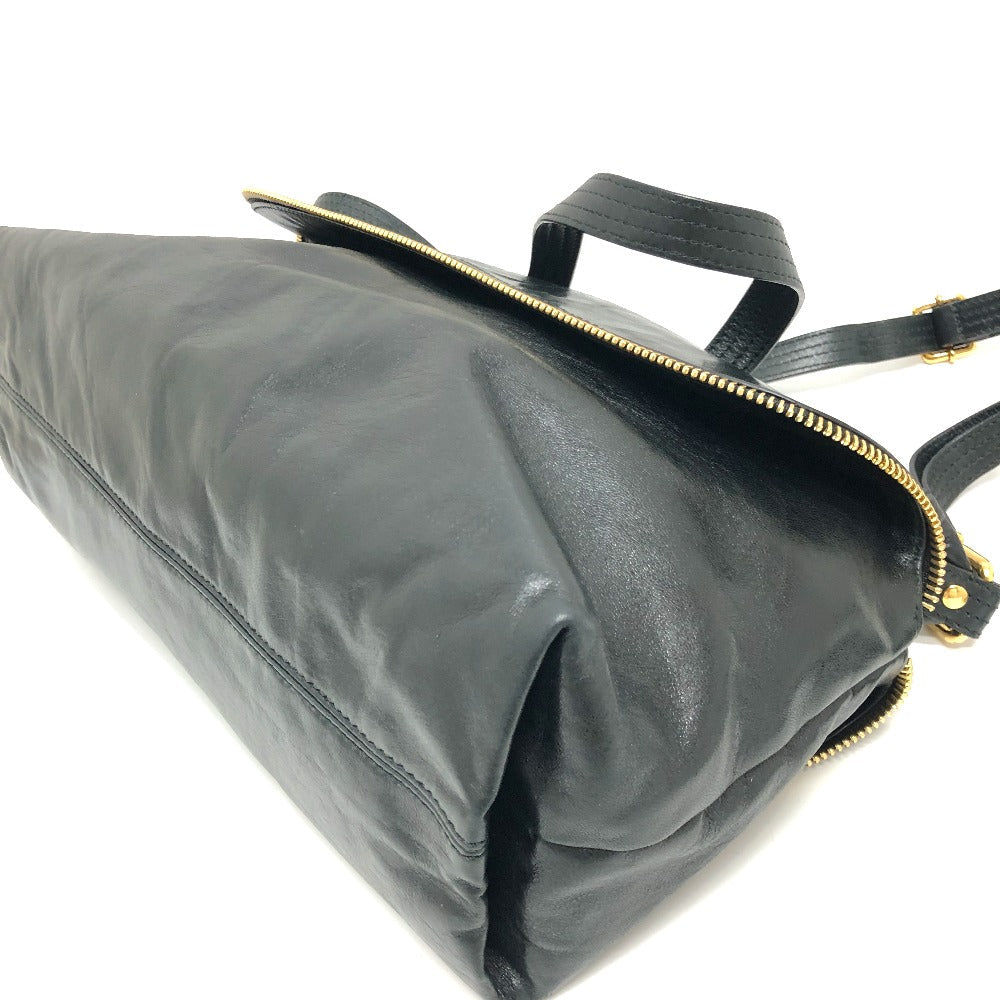 FENDI Business bag 8BT177 leather black Zip It mens Used Authentic