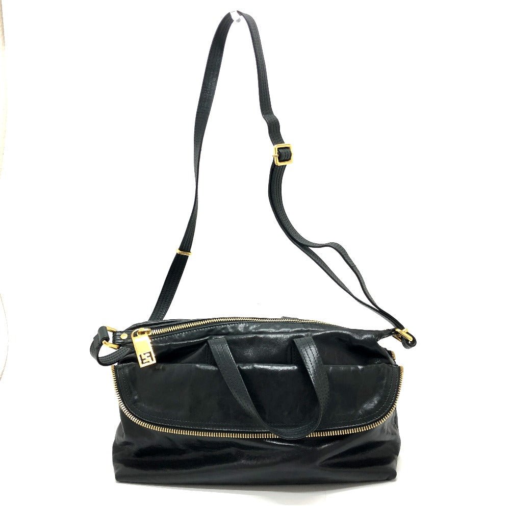 FENDI Business bag 8BT177 leather black Zip It mens Used Authentic