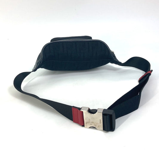 FENDI Sling bag 7VA483 polyamide/leather black Crossbody Shoulder Bag Zucca mesh mens Used Authentic