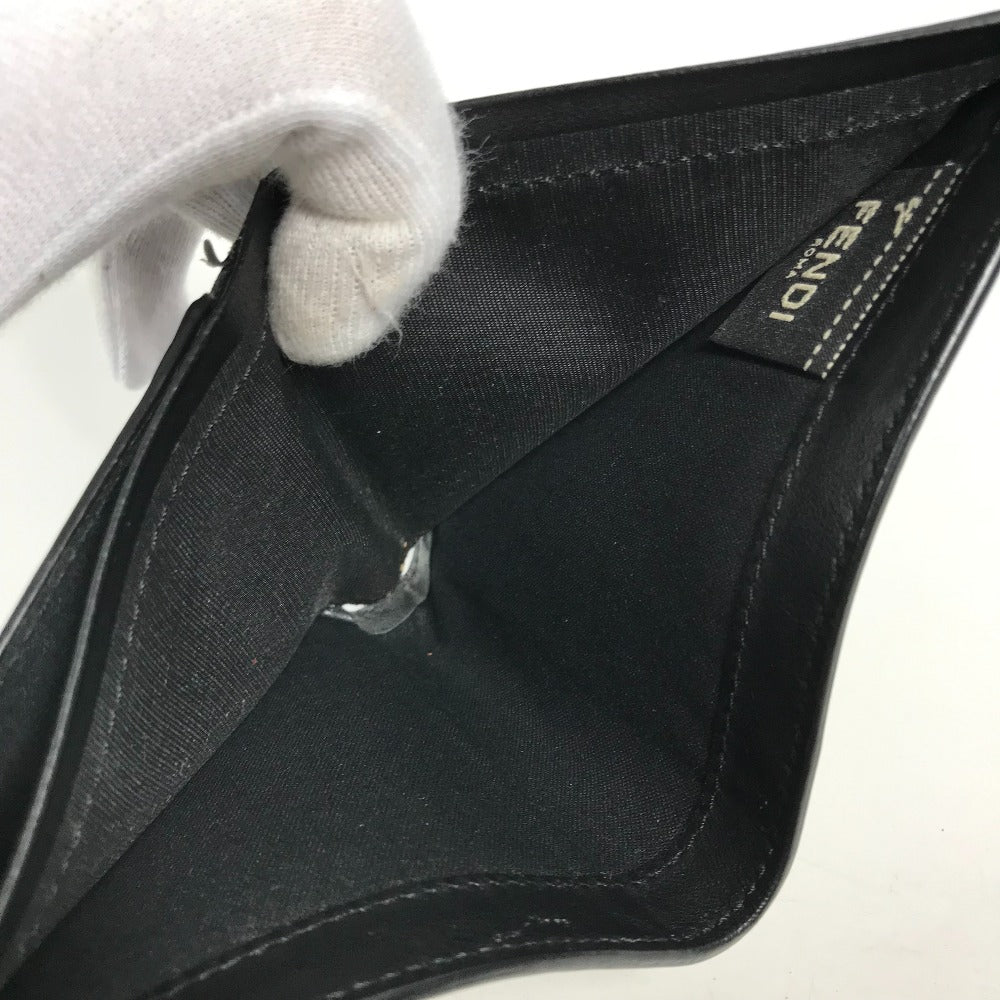 FENDI Folded wallet 7M0169 leather white Compact wallet Joshua Vides Collaboration mens Used Authentic