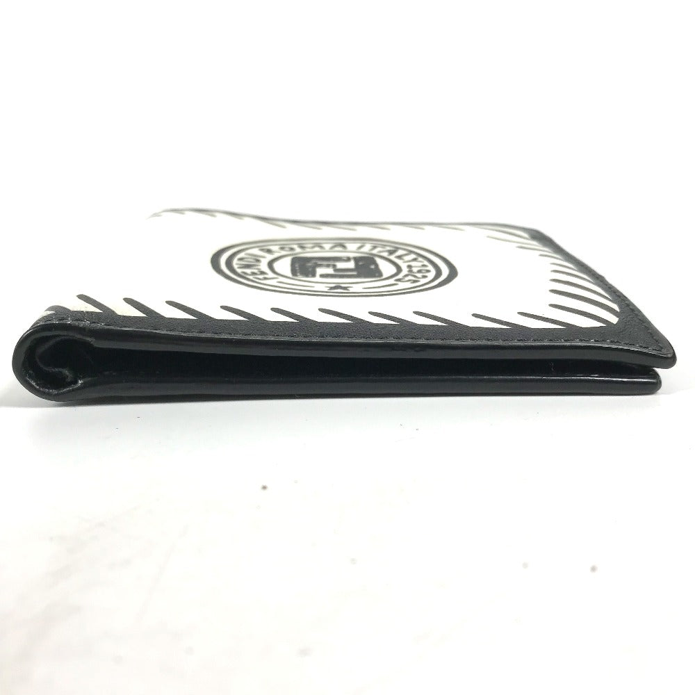 FENDI Folded wallet 7M0169 leather white Compact wallet Joshua Vides Collaboration mens Used Authentic