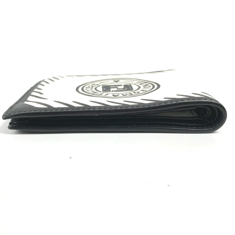 FENDI Folded wallet 7M0169 leather white Compact wallet Joshua Vides Collaboration mens Used Authentic