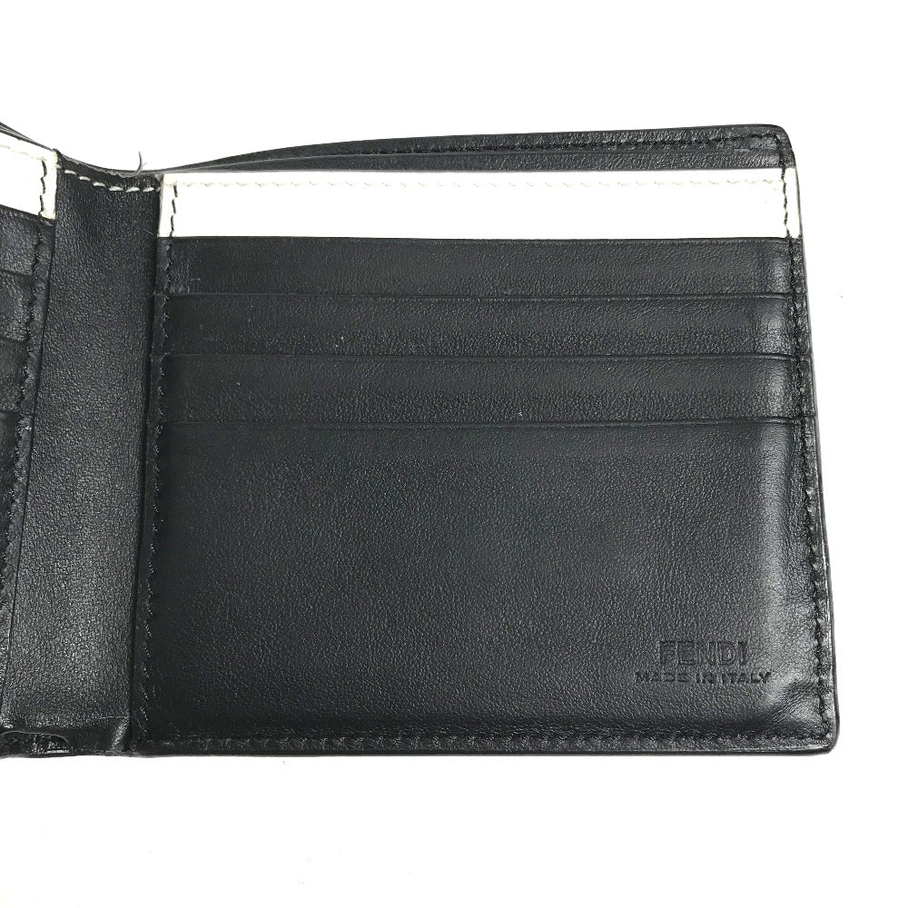 FENDI Folded wallet 7M0169 leather white Compact wallet Joshua Vides Collaboration mens Used Authentic