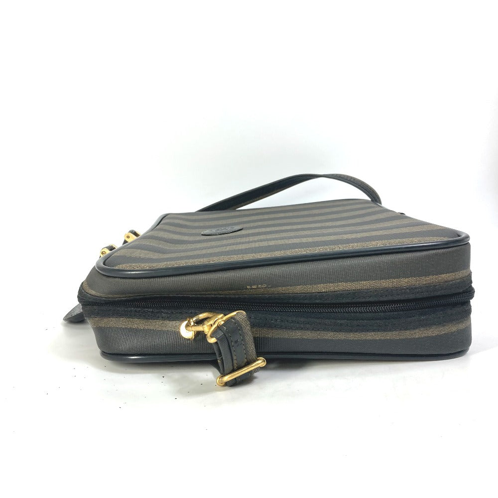 FENDI Business bag PVC / Leather Brown Pecan Handbag Shoulder Bag mens Used Authentic