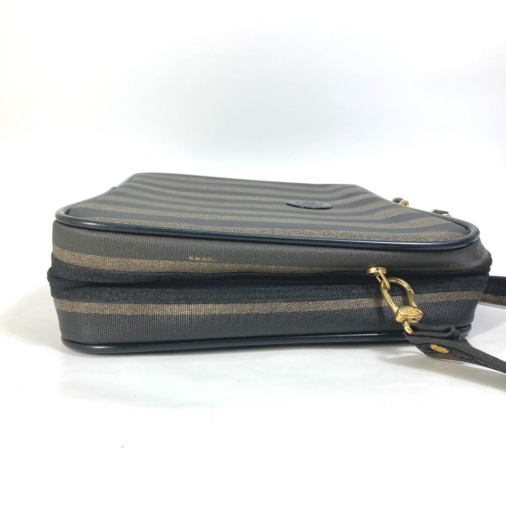 FENDI Business bag PVC / Leather Brown Pecan Handbag Shoulder Bag mens Used Authentic