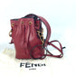 FENDI Shoulder Bag 8BS010 leather Red FFMetal Drawstring Bucket Mini Montresor Women Used Authentic