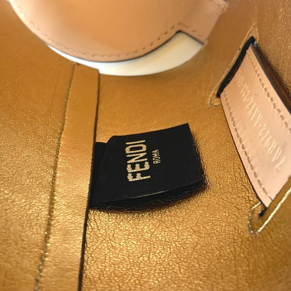 FENDI Shoulder Bag 7AR972 leather beige logo bottle holder