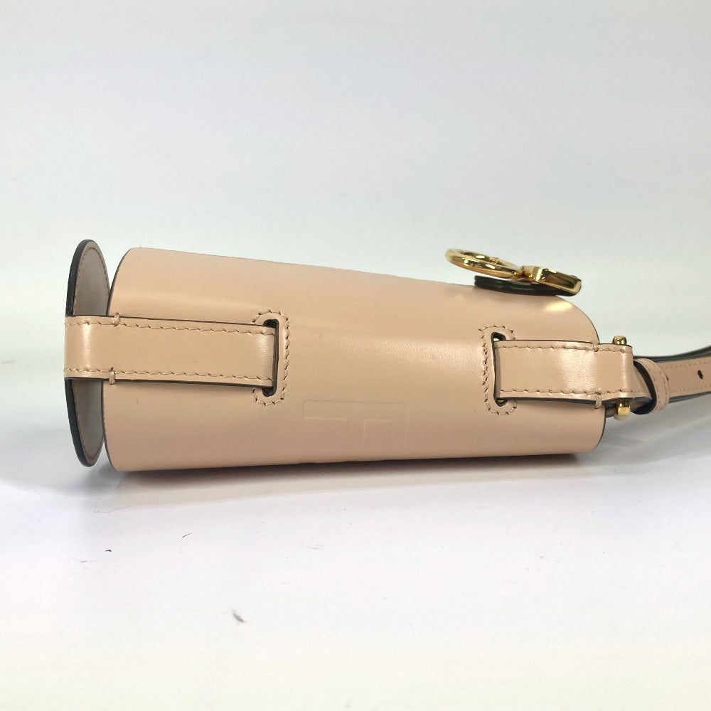 FENDI Shoulder Bag 7AR972 leather beige logo bottle holder