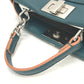 FENDI Shoulder Bag 8M0355 leather blue Ruffle Micro Peekaboo Women Used Authentic