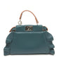 FENDI Shoulder Bag 8M0355 leather blue Ruffle Micro Peekaboo Women Used Authentic