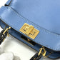 FENDI Shoulder Bag 7AS294 leather blue nano peekaboo