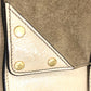 FENDI Shoulder Bag 8BT303 Leather / suede beige Zucca handbag FLIP flip large FF logo strap Women Used Authentic