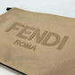 FENDI Clutch bag canvas beige Pouch logo Women Used Authentic