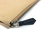 FENDI Clutch bag canvas beige Pouch logo Women Used Authentic