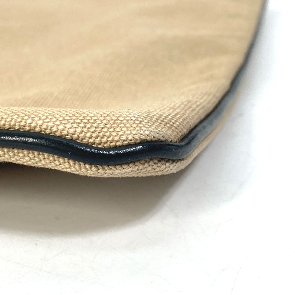 FENDI Clutch bag canvas beige Pouch logo Women Used Authentic
