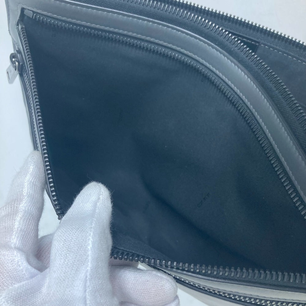 FENDI Clutch bag 7M0237 leather gray Zip mens Used Authentic