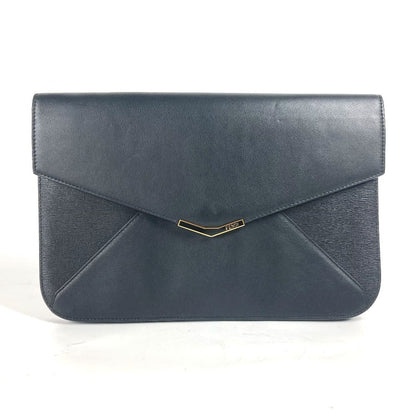 FENDI Clutch bag 8M0312 leather black flap To joule mens Used Authentic
