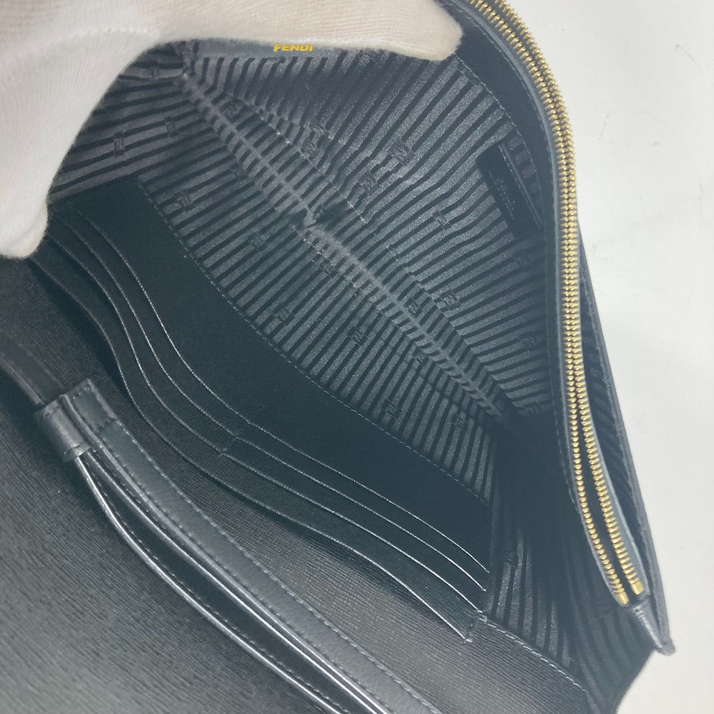 FENDI Clutch bag 8M0312 leather black flap To joule mens Used Authentic