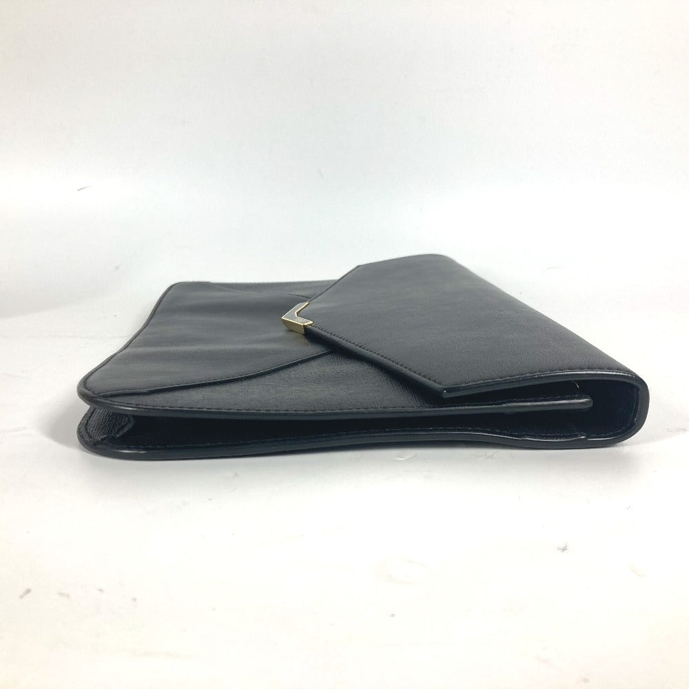 FENDI Clutch bag 8M0312 leather black flap To joule mens Used Authentic
