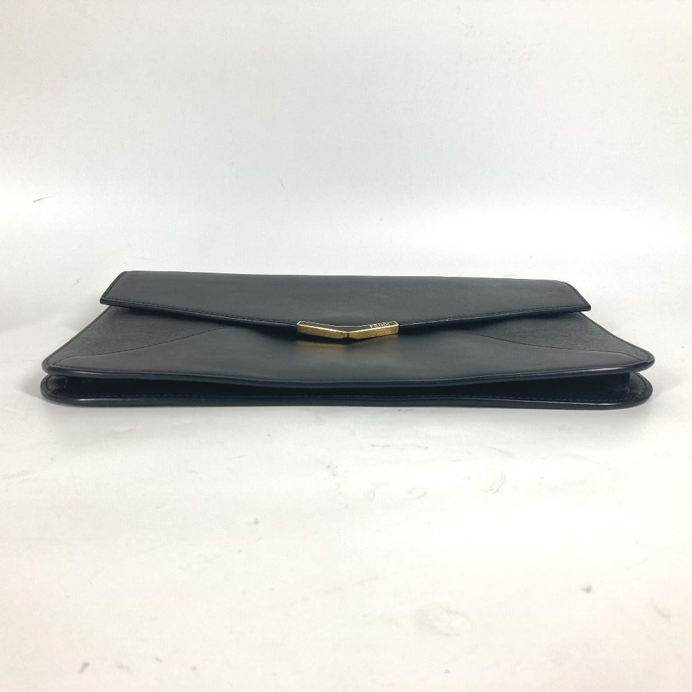 FENDI Clutch bag 8M0312 leather black flap To joule mens Used Authentic