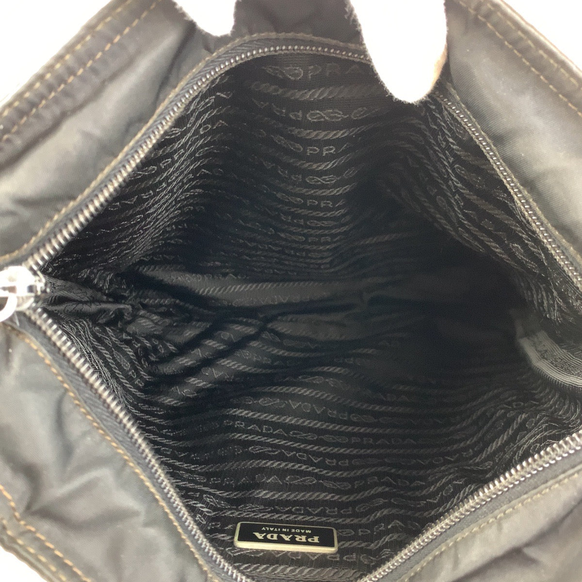 PRADA Shoulder Bag Nylon Black SilverMetal Crossbody Shoulder Bag Messenger Bag Triangle With logo Test mens Used Authentic