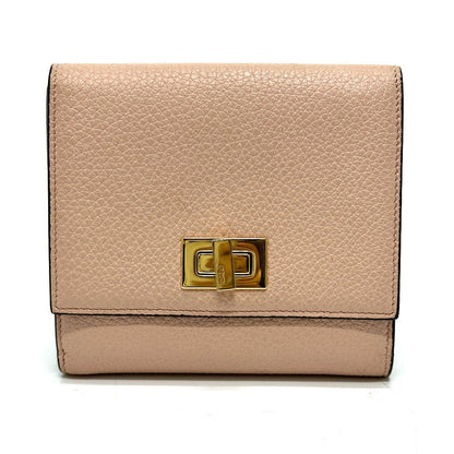 FENDI Folded wallet 8M0438 leather pink Peekaboo Women Used Authentic