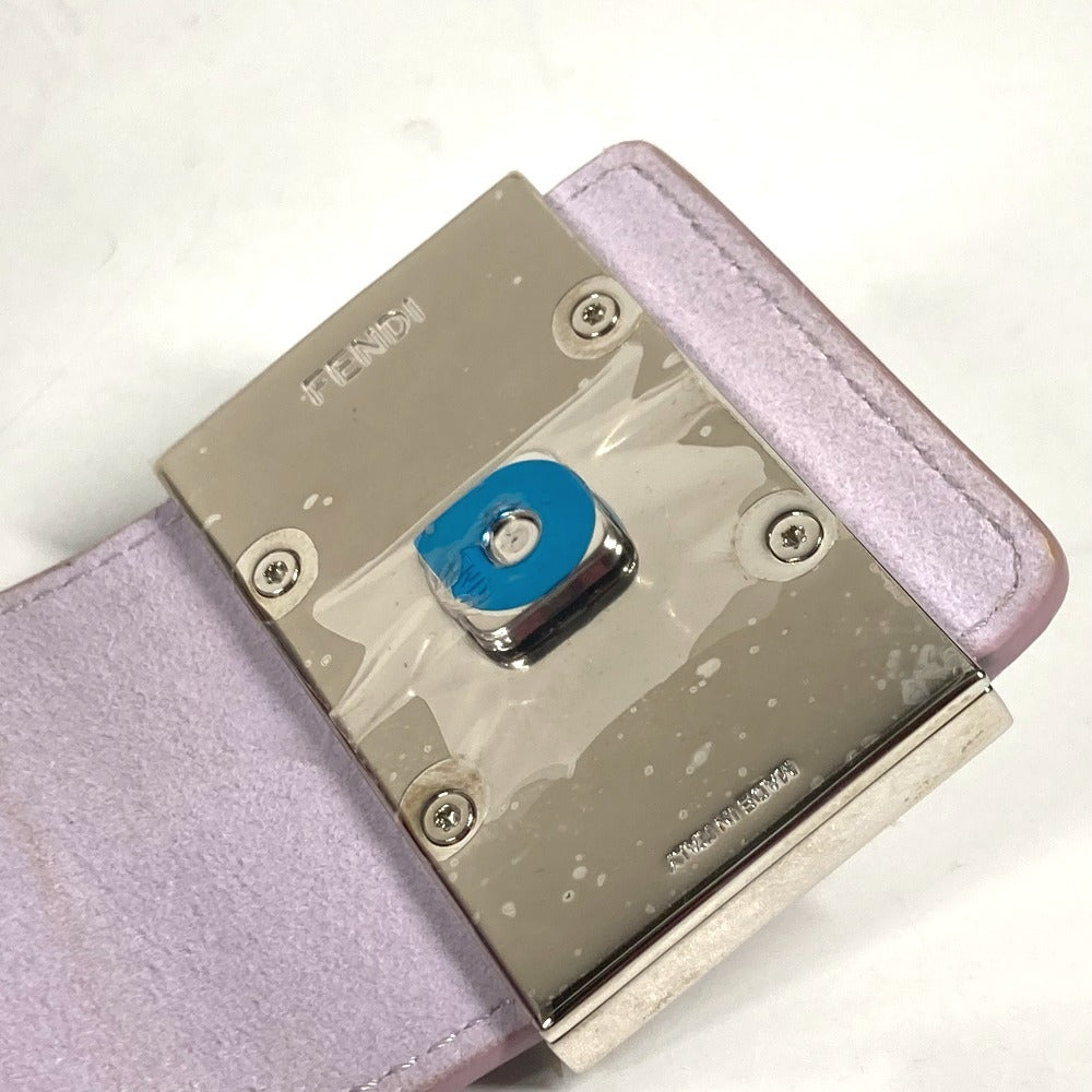 FENDI Pouch 7AS069 leather Light purple Eyewear Glasses Sunglasses Case FF logo glasses case Women Used Authentic