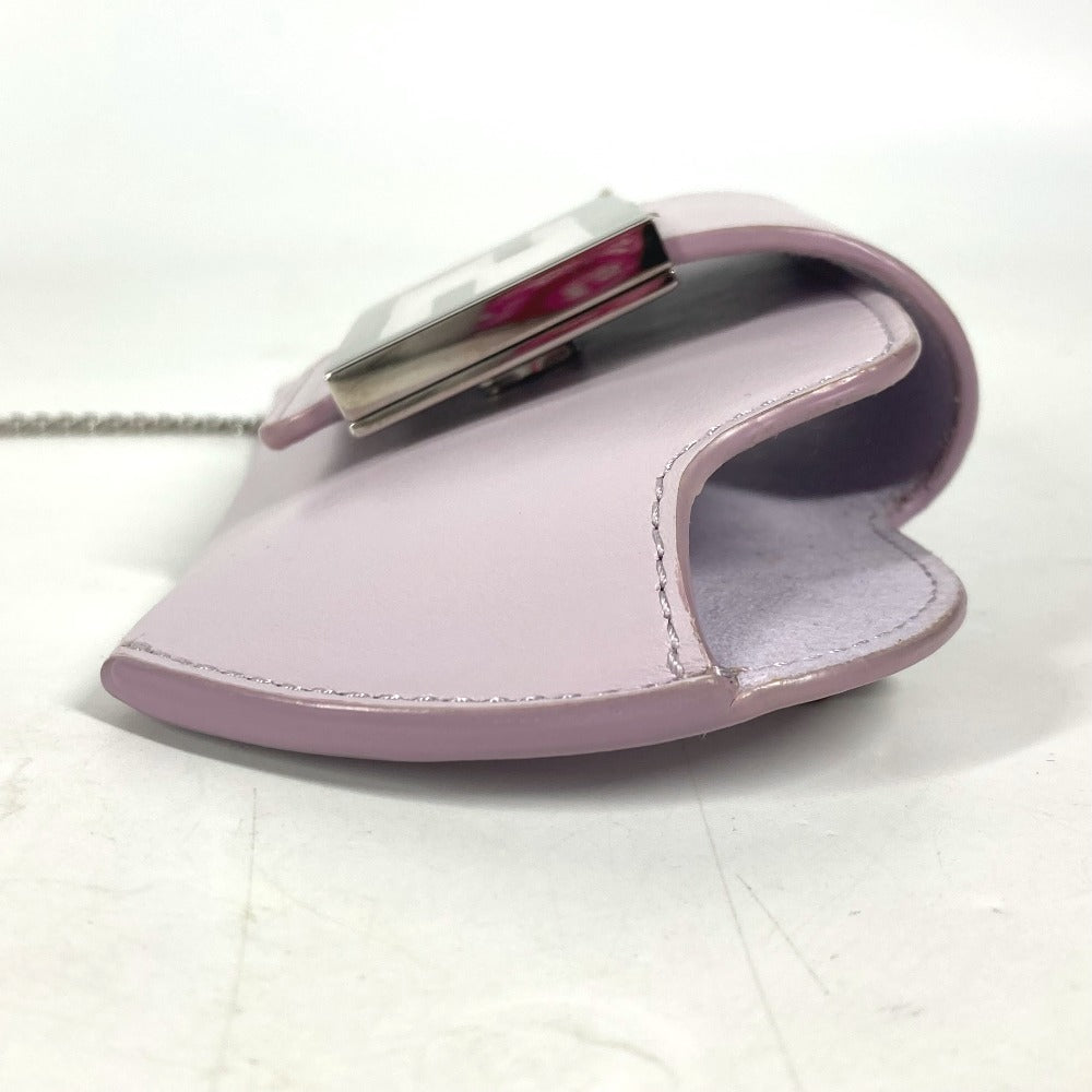FENDI Pouch 7AS069 leather Light purple Eyewear Glasses Sunglasses Case FF logo glasses case Women Used Authentic