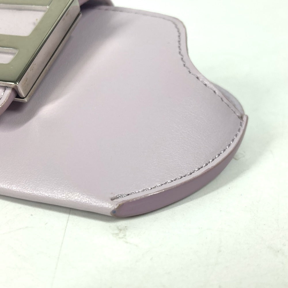 FENDI Pouch 7AS069 leather Light purple Eyewear Glasses Sunglasses Case FF logo glasses case Women Used Authentic