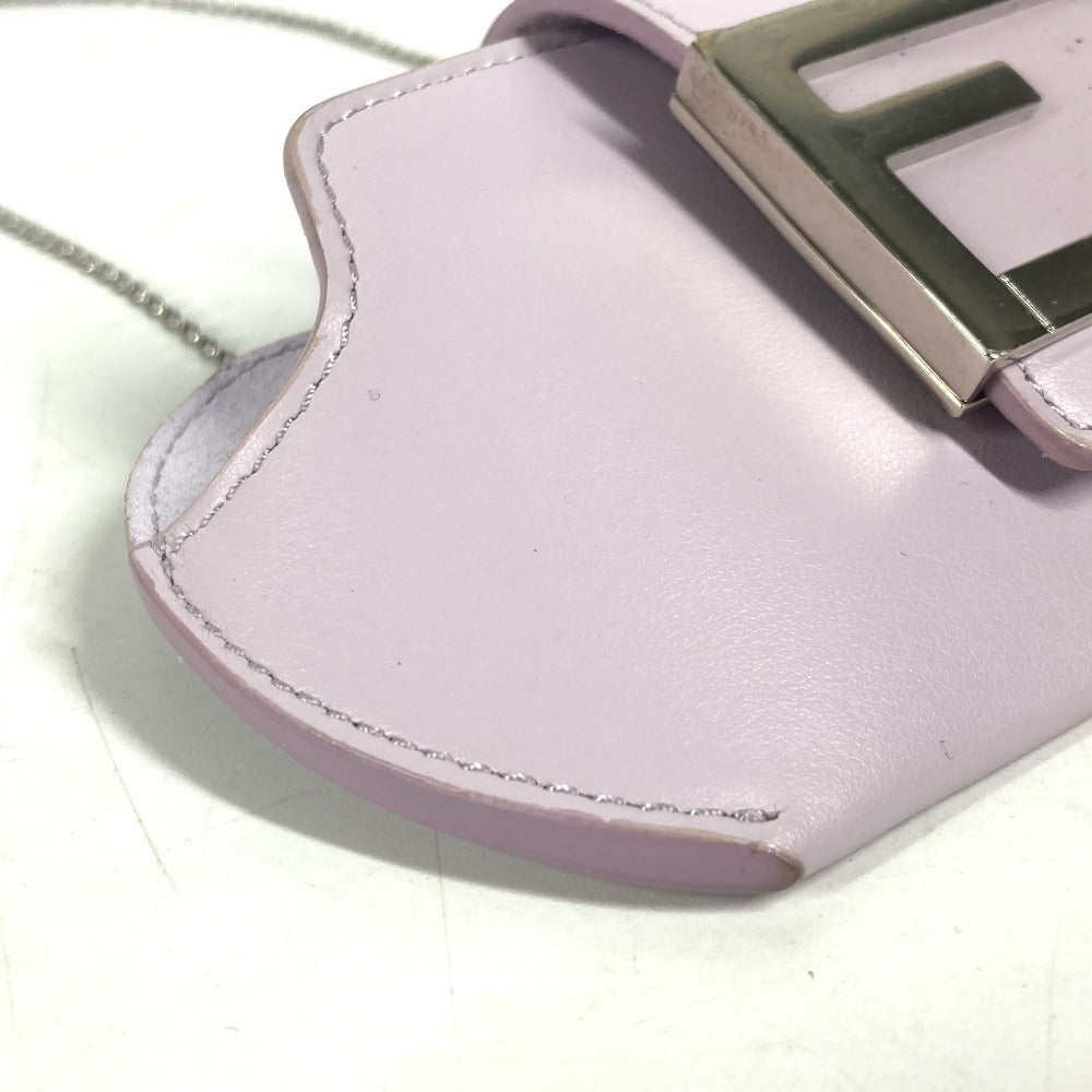 FENDI Pouch 7AS069 leather Light purple Eyewear Glasses Sunglasses Case FF logo glasses case Women Used Authentic