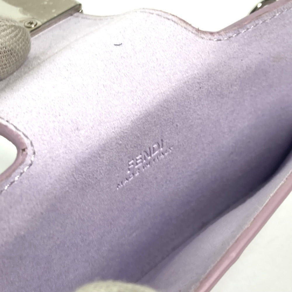 FENDI Pouch 7AS069 leather Light purple Eyewear Glasses Sunglasses Case FF logo glasses case Women Used Authentic