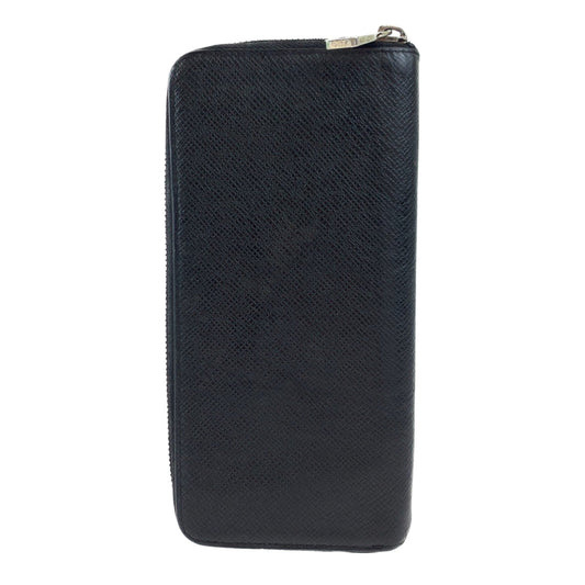 LOUIS VUITTON Long Wallet Purse M30503 leather Ardoise Black SilverMetal Long Wallet Purse Zip Around Round Zip Taiga Zippy Wallet Vertical mens Used Authentic