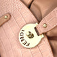 FENDI Tote Bag leather pink Turn lock Women Used Authentic