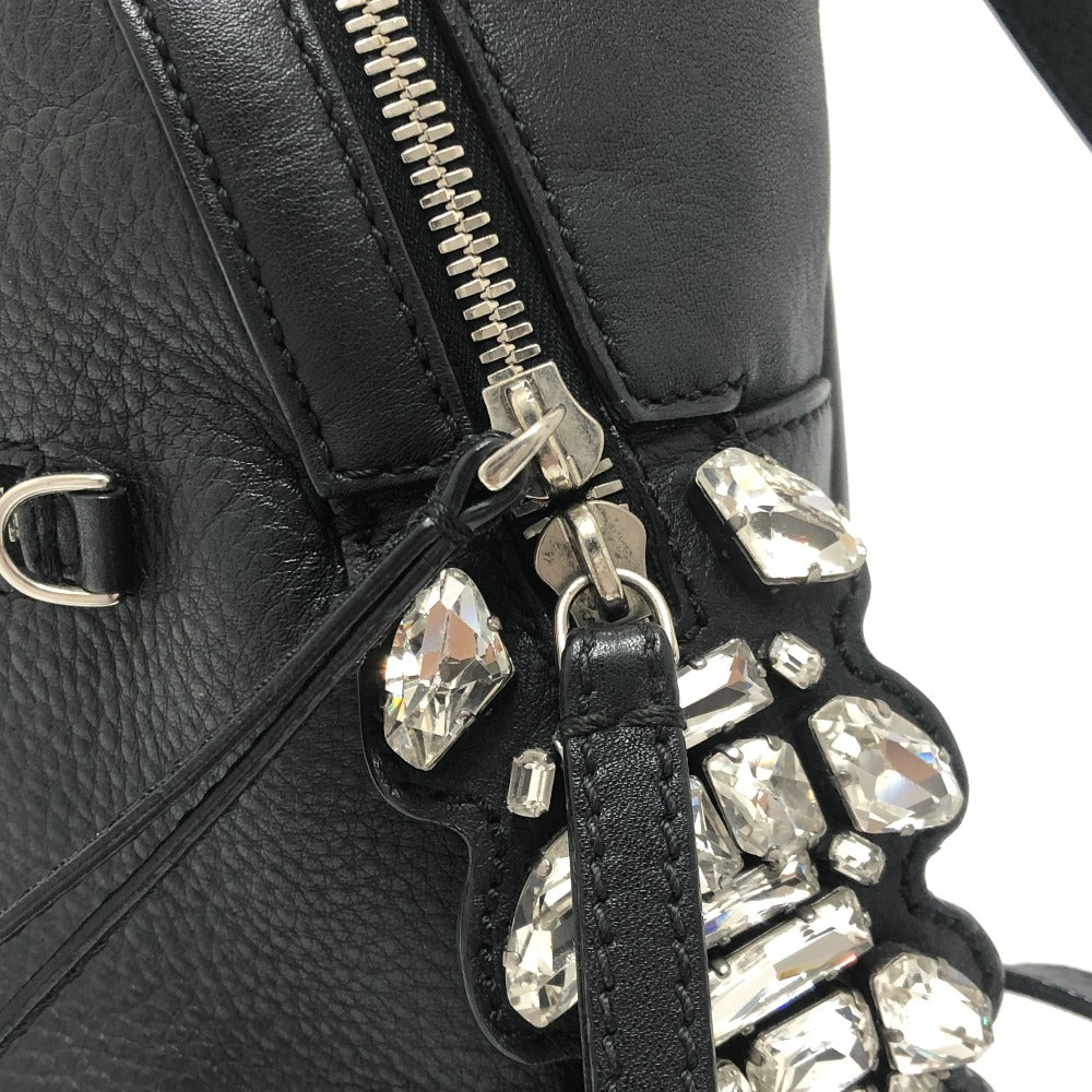 FENDI Backpack 8BZ036 leather black By the Way Bijou
