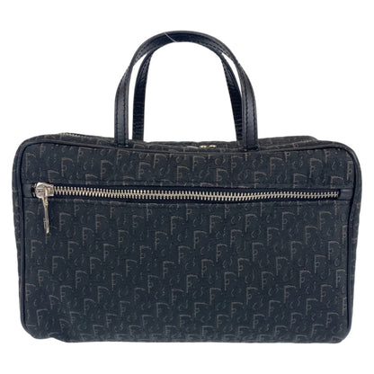 Dior Handbag MC0053 Canvas, Leather Black Silver Metal Handbag vanity bag Trotter Oblique Street chic Women Used Authentic