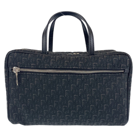 Dior Handbag MC0053 Canvas, Leather Black Silver Metal Handbag vanity bag Trotter Oblique Street chic Women Used Authentic