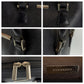 BURBERRY Handbag leather Black SilverMetal Handbag Tote Bag Medium Check Pattern Women Used Authentic
