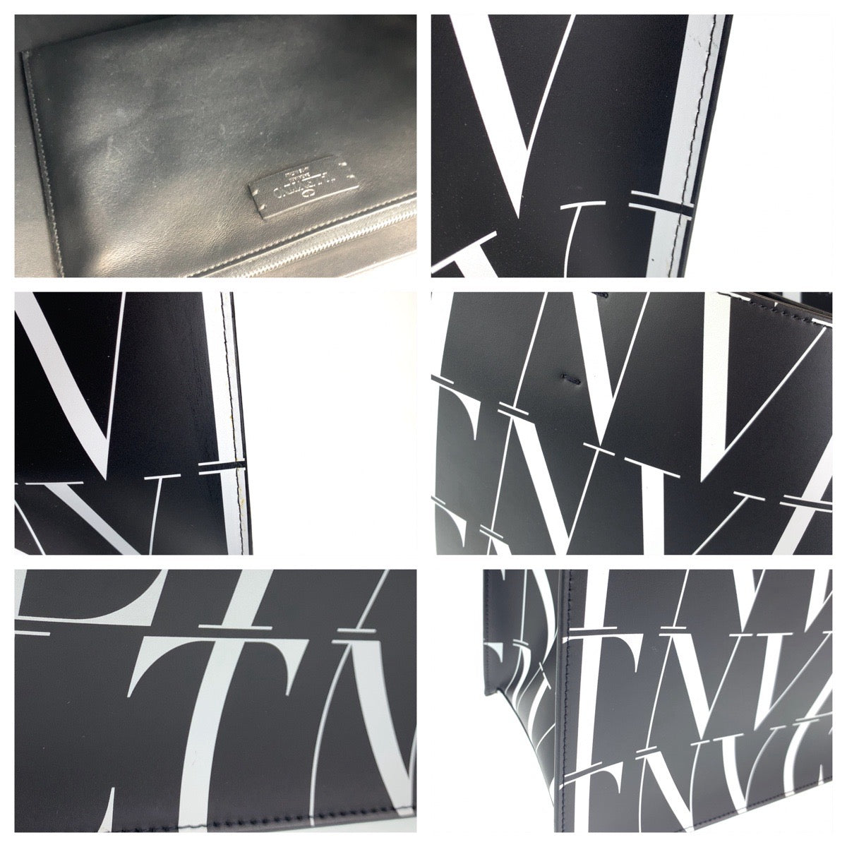 VALENTINO Tote Bag WY2B0963 Calfskin black black white VLTN