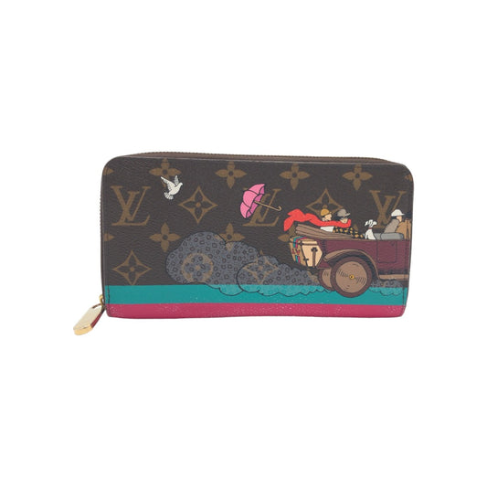 LOUIS VUITTON Long Wallet Purse M61360 PVC Brown Multicolor Gold Metal Long Wallet Purse Zip Around Monogram Evasion Zippy wallet Women Used Authentic