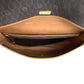 Dior Shoulder Bag leather Brown Gold Metal Crossbody Shoulder Bag Pochette Honeycomb Pattern Women Used Authentic