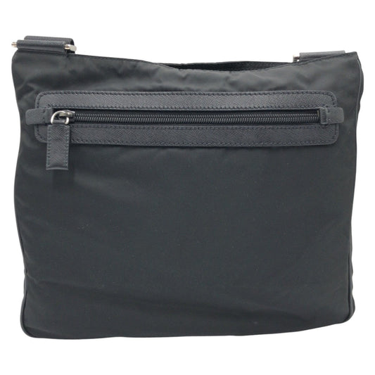 PRADA Shoulder Bag Nylon black Shoulder back pochette Test Triangular logo mens Used Authentic