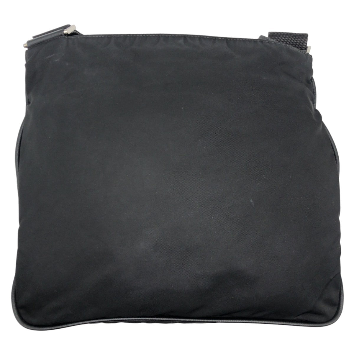 PRADA Shoulder Bag Nylon Black SilverMetal Crossbody Shoulder Bag Pochette Test Triangular logo mens Used Authentic