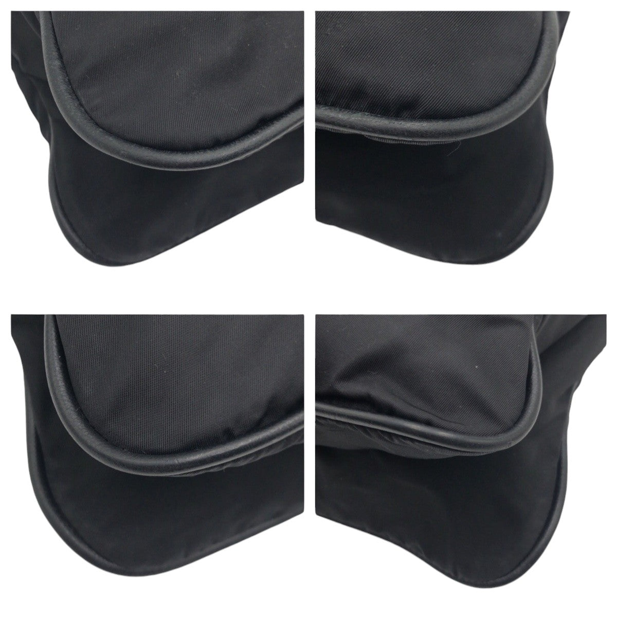 PRADA Shoulder Bag Nylon Black SilverMetal Crossbody Shoulder Bag Pochette Test Triangular logo mens Used Authentic