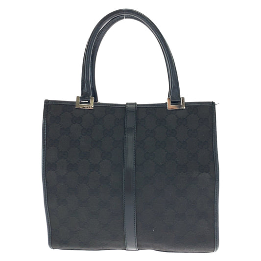 GUCCI Tote Bag 002 1065 GG canvas Black SilverMetal Tote Bag handbag Jackie Women Used Authentic