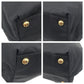 PRADA Tote Bag Nylon Black GoldMetal Tote Bag handbag Test Triangle Logo Ribbon Women Used Authentic