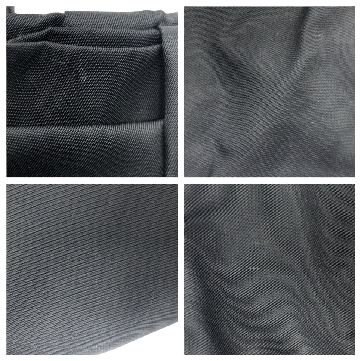 PRADA Tote Bag Nylon Black GoldMetal Tote Bag handbag Test Triangle Logo Ribbon Women Used Authentic