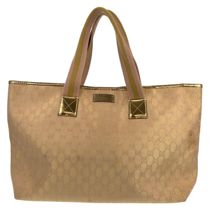 GUCCI Tote Bag 267474 001013 GG canvas Beige gold Tote Bag Shoulder Bag Unisex Women Used Authentic